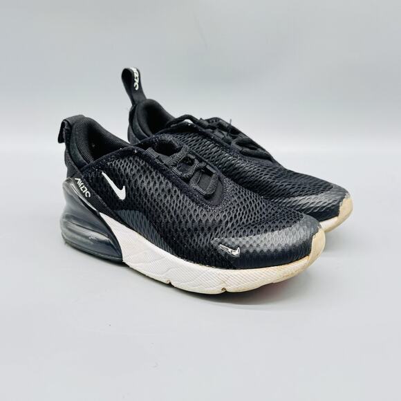 Nike Shoes Kids Boys 11c Black White Air Max 270 Mesh Running Athletic Sneakers - Picture 2 of 12